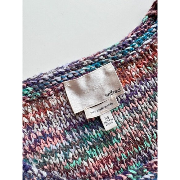 Aritzia WILFRED LE FOU Masako Rainbow Marled Wool Paper Knit Sweater, Size XS - Picture 12 of 14